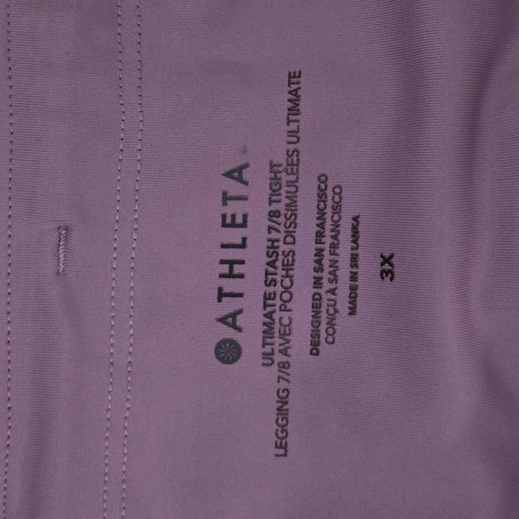 Athleta Ultimate Stash 7/8 Tight High Rise Leggings Mauve Purple Plus Size 3X - Picture 7 of 9